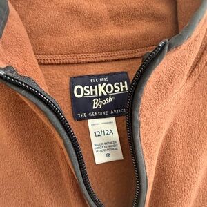 OshKosh B'gosh Rust Zip-Up Fleece with Gray Trim